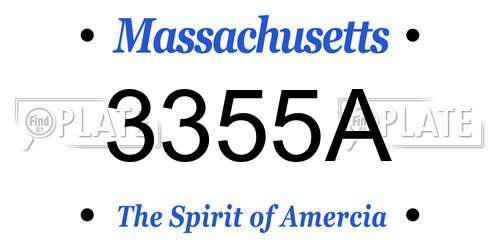 3355A Massachusetts License Plate