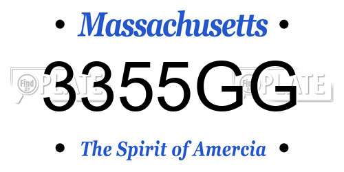 3355GG Massachusetts License Plate