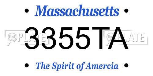 3355TA Massachusetts License Plate