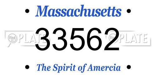 33562 Massachusetts License Plate