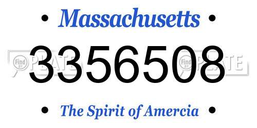 3356508 Massachusetts License Plate