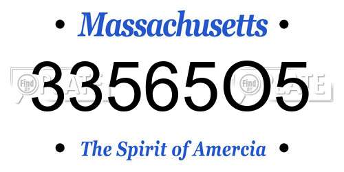33565O5 Massachusetts License Plate