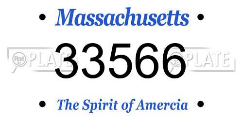 33566 Massachusetts License Plate