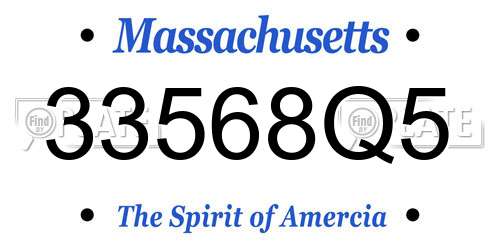 33568Q5 Massachusetts License Plate