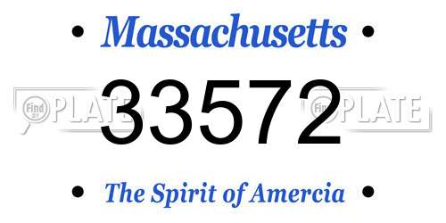 33572 Massachusetts License Plate