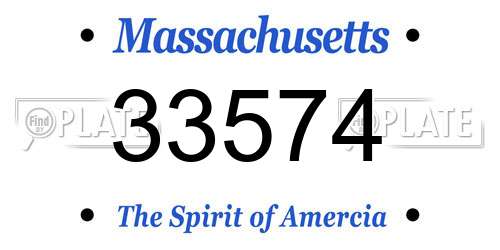 33574 Massachusetts License Plate