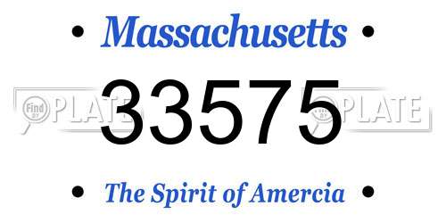33575 Massachusetts License Plate