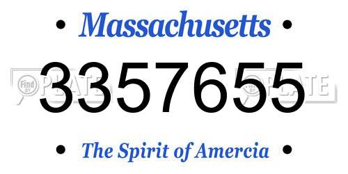 3357655 Massachusetts License Plate