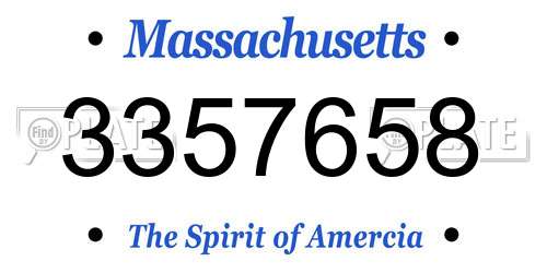 3357658 Massachusetts License Plate