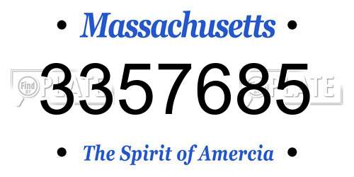 3357685 Massachusetts License Plate