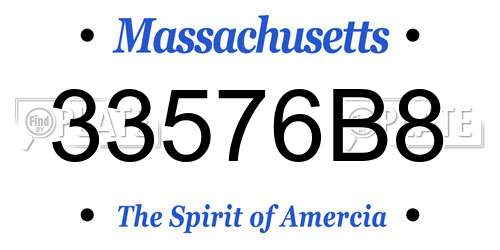 33576B8 Massachusetts License Plate