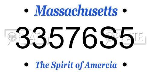 33576S5 Massachusetts License Plate