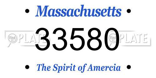 33580 Massachusetts License Plate