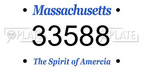 33588 Massachusetts License Plate