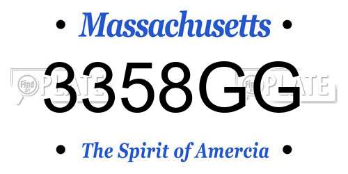 3358GG Massachusetts License Plate