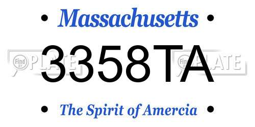 3358TA Massachusetts License Plate