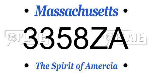 3358ZA Massachusetts License Plate