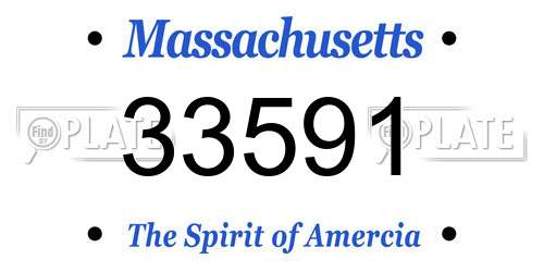 33591 Massachusetts License Plate