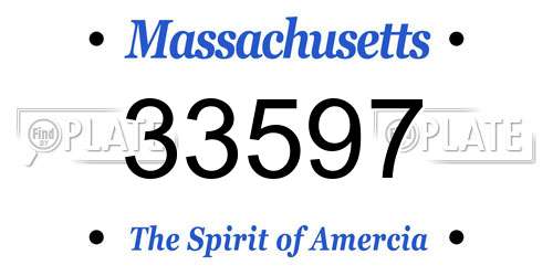 33597 Massachusetts License Plate