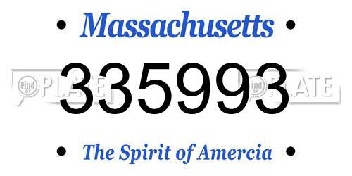 335993 Massachusetts License Plate