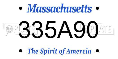335A90 Massachusetts License Plate