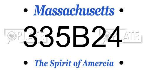 335B24 Massachusetts License Plate
