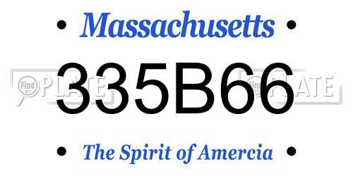 335B66 Massachusetts License Plate