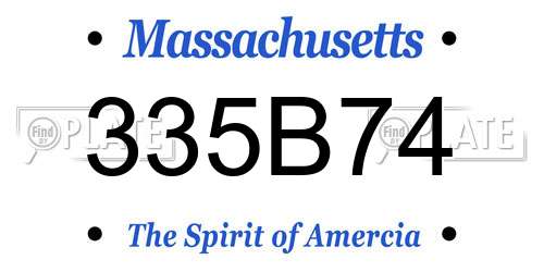 335B74 Massachusetts License Plate