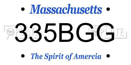 335BGG Massachusetts License Plate