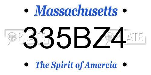 335BZ4 Massachusetts License Plate