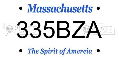 335BZA Massachusetts License Plate