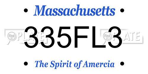 335FL3 Massachusetts License Plate