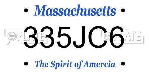 335JC6 Massachusetts License Plate