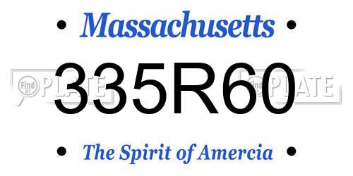335R60 Massachusetts License Plate