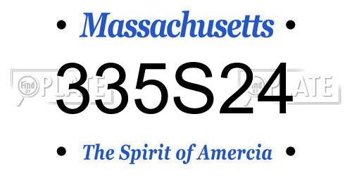 335S24 Massachusetts License Plate