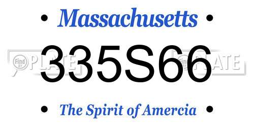 335S66 Massachusetts License Plate