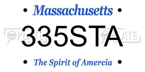 335STA Massachusetts License Plate