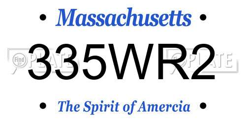 335WR2 Massachusetts License Plate