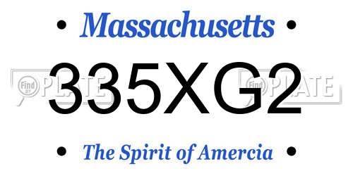 335XG2 Massachusetts License Plate