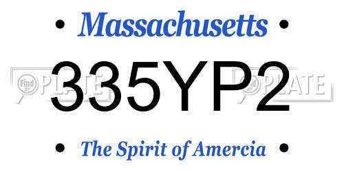 335YP2 Massachusetts License Plate
