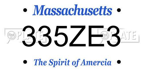 335ZE3 Massachusetts License Plate