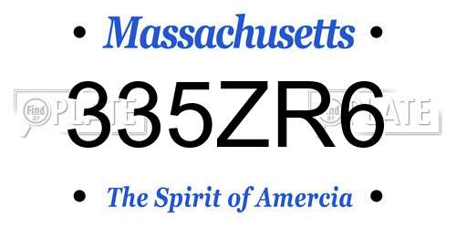 335ZR6 Massachusetts License Plate