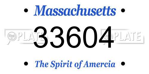 33604 Massachusetts License Plate