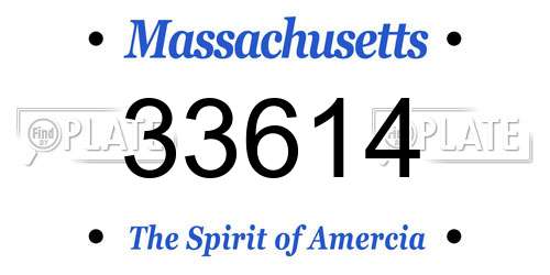 33614 Massachusetts License Plate