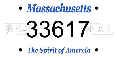 33617 Massachusetts License Plate