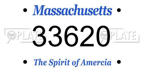 33620 Massachusetts License Plate