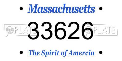 33626 Massachusetts License Plate