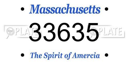 33635 Massachusetts License Plate