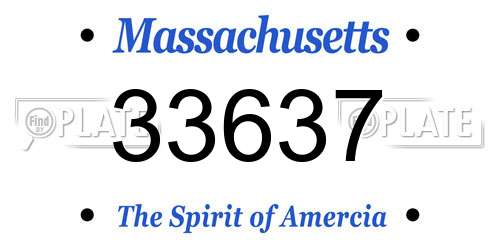 33637 Massachusetts License Plate