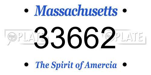 33662 Massachusetts License Plate